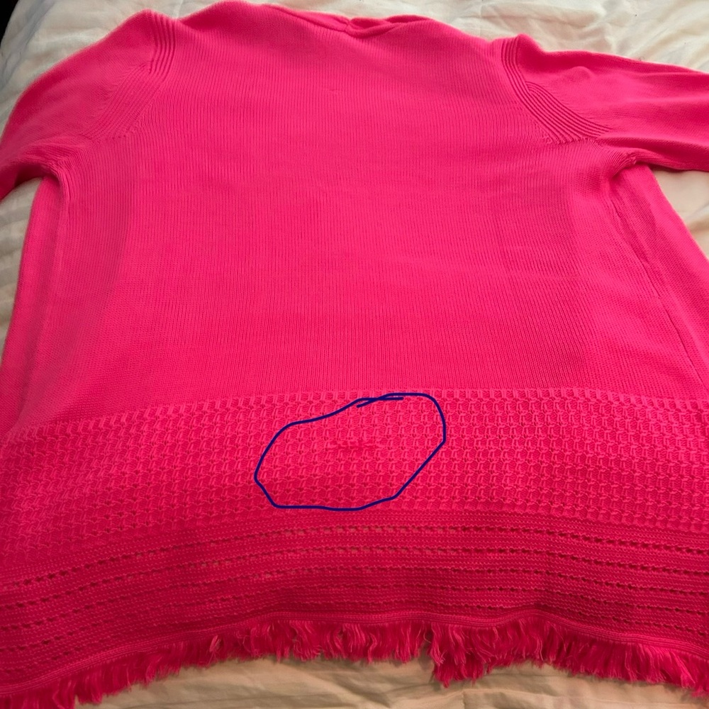 Lilly Pulitzer Noble Vibrant Pink Cardigan, Size XL- Flawed-See Pictures - Picture 12 of 16
